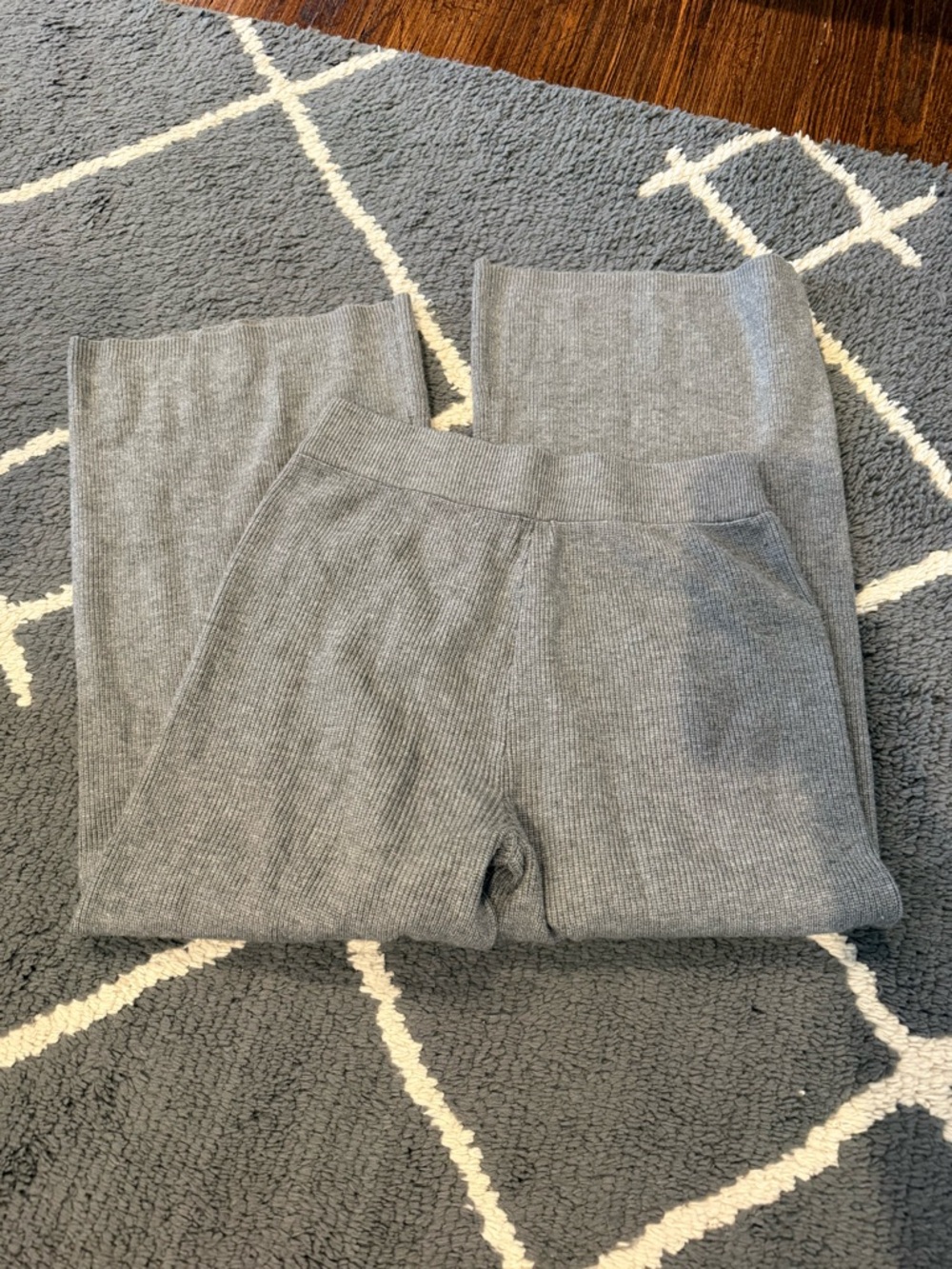 A New Day Ribbed Knit Wide Leg Two-Piece Set - Heather Gray - Picture 4 of 12